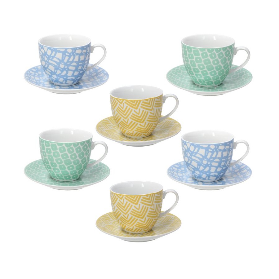 Conf. 6 Tazze Tè con piattino