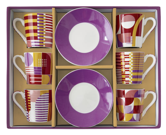 set 6 tazzine GEOMETRIC ART