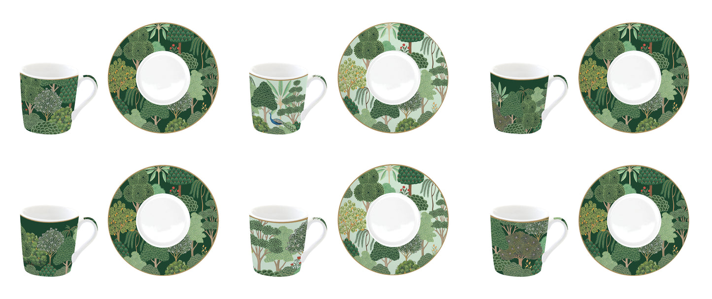 Set 6 tazzine WOODLAND