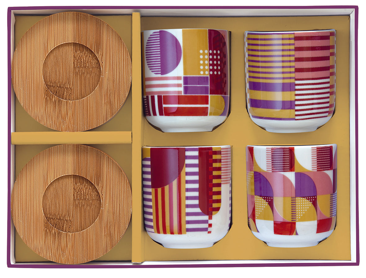 Set 4 bicchierini caffè GEOMETRIC ART