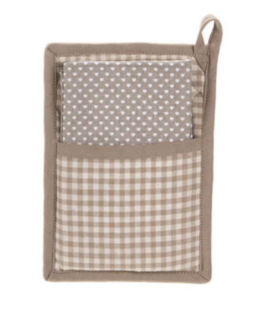 Set Strofinaccio e presina Idea Regalo Cuori