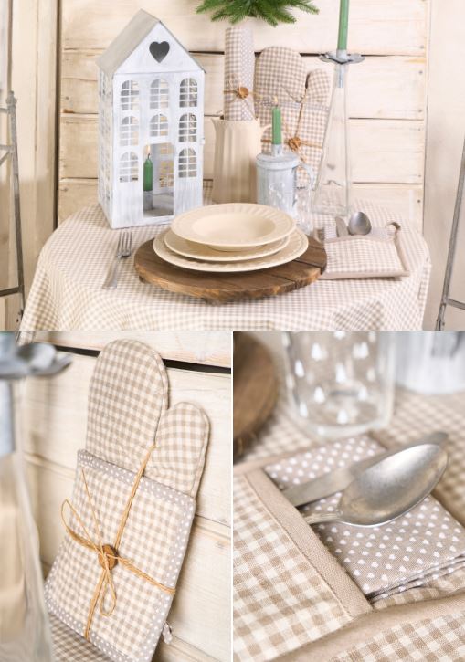 Tati Beige, Tovaglia 140 x 180 cm, Nuvole di Stoffa