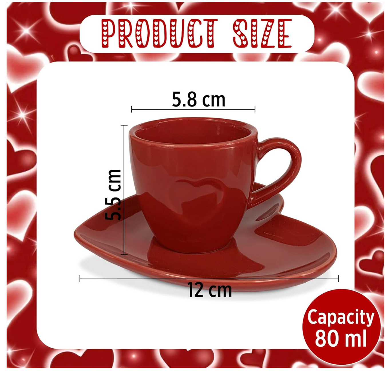 Tazzina da caffè con piattino a Cuore Ceramica