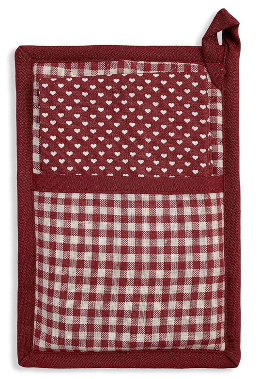 Set Strofinaccio e presina Idea Regalo Cuori