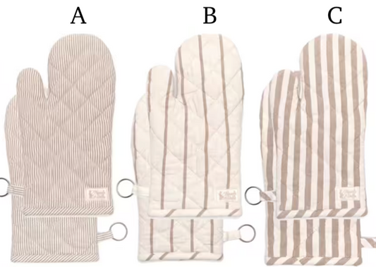 Guanto forno a Righe Beatrice in Cotone 19x32 cm