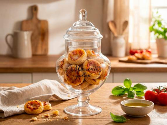 Barattolo alimentare in vetro con coperchio e scritta